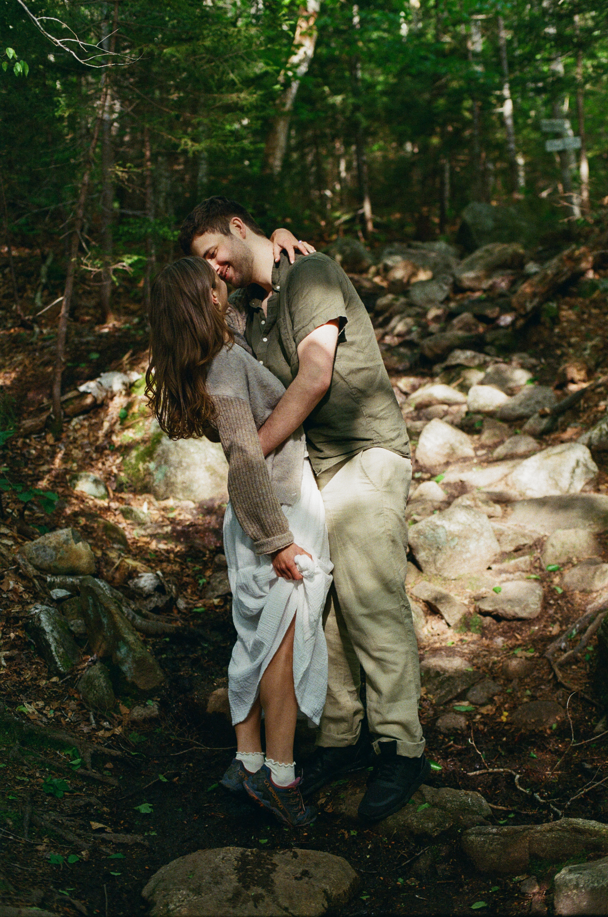 Couple looking at each other